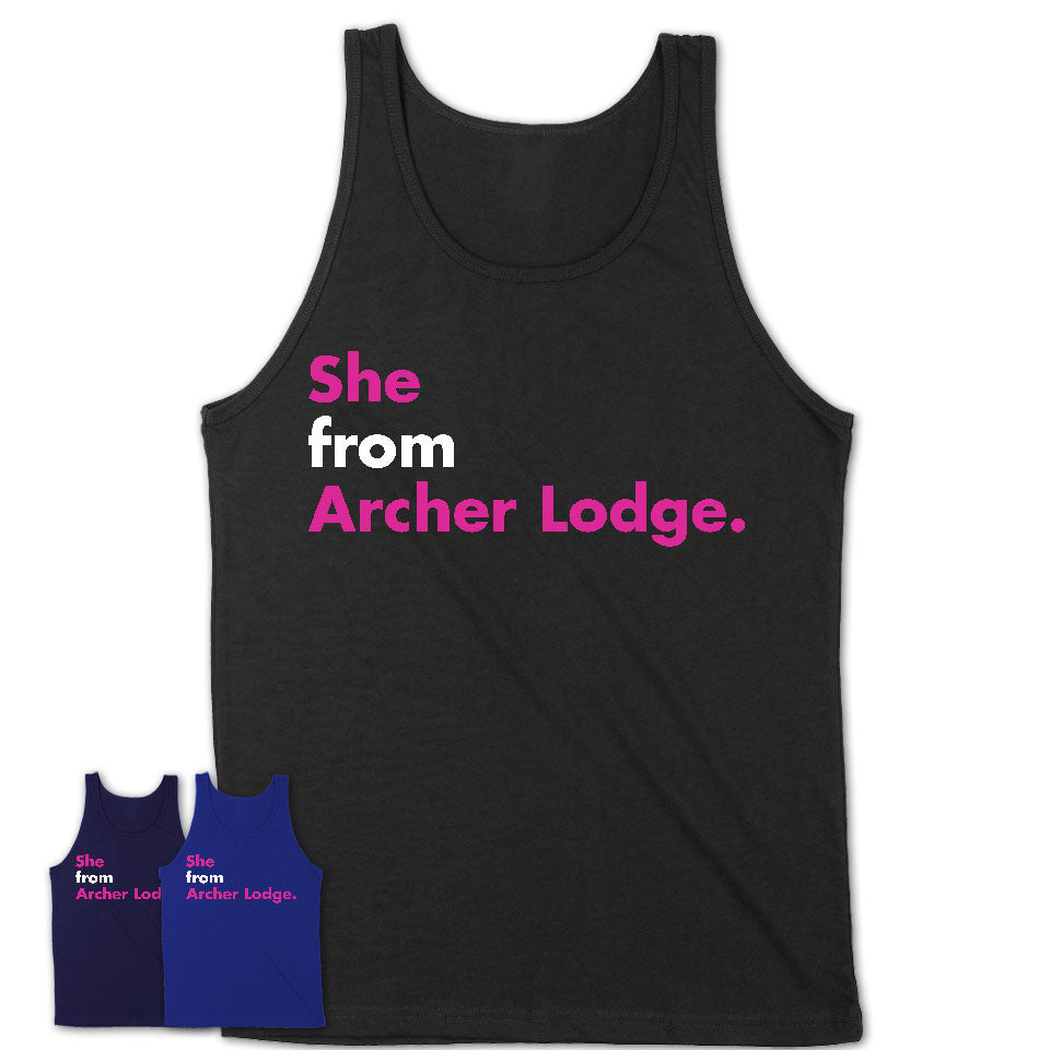 She From Archer Lodge Shirt North Carolina State Birthday Gift For Her