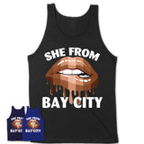 She From Bay City Michigan T-Shirt Black Lives Matter Sexy Lips Girl Shirt