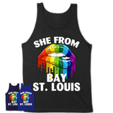 She From Bay St. Louis Mississippi T-Shirt LGBT Pride Sexy Lips Gift Shirt