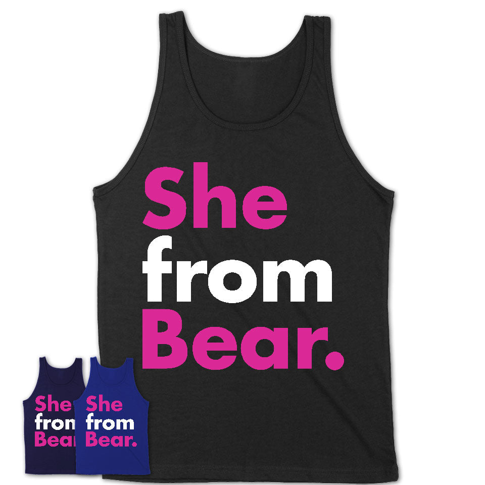 She From Bear Shirt Delaware State Birthday Gift For Her