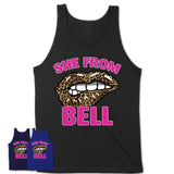 She From Bell California Gift Cheetah Leopard Sexy Lips Shirt