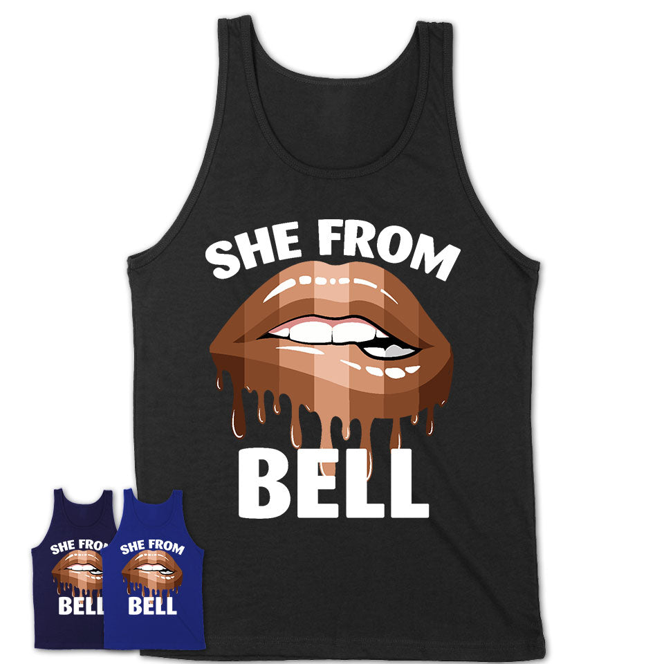 She From Bell California T-Shirt Black Lives Matter Sexy Lips Girl Shirt