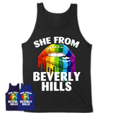 She From Beverly Hills California T-Shirt LGBT Pride Sexy Lips Gift Shirt