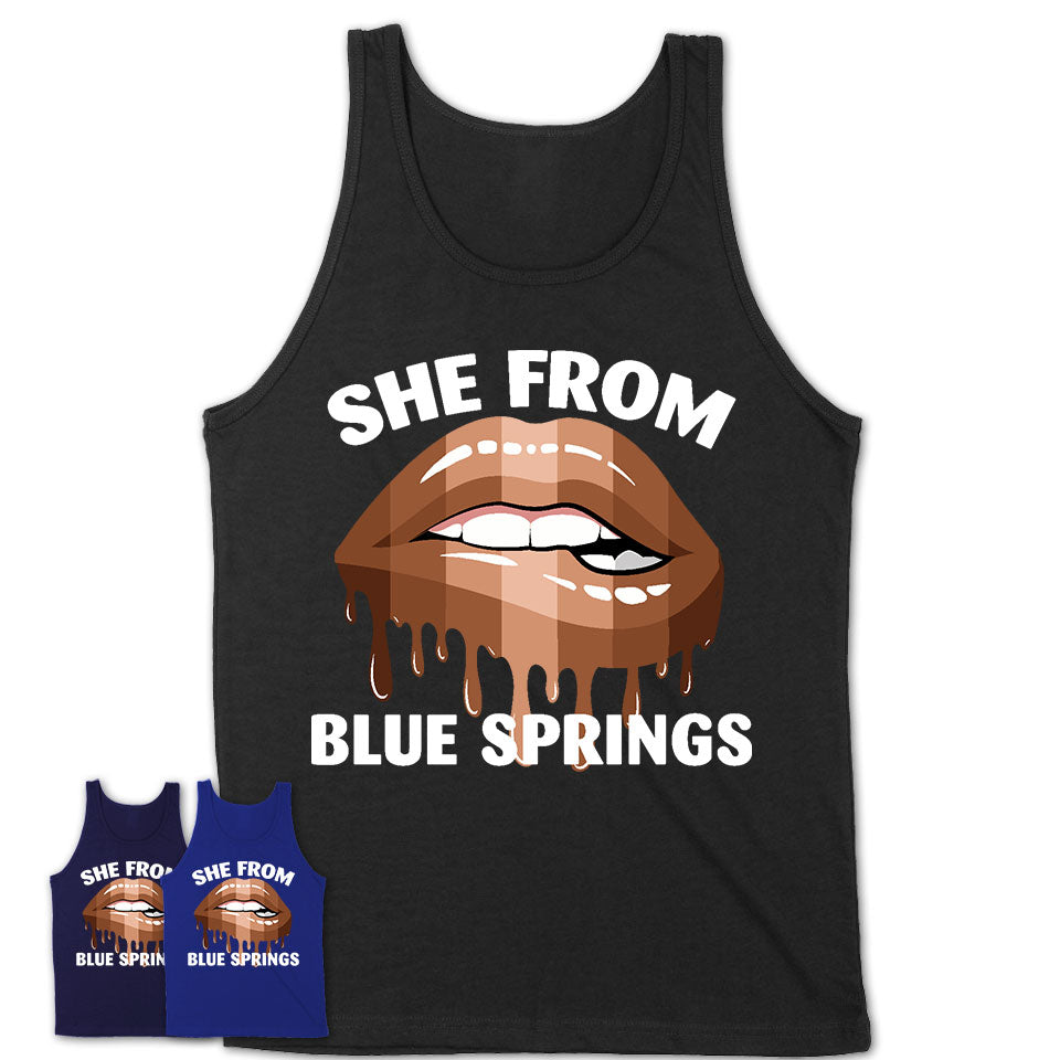 She From Blue Springs Missouri T-Shirt Black Lives Matter Sexy Lips Girl Shirt