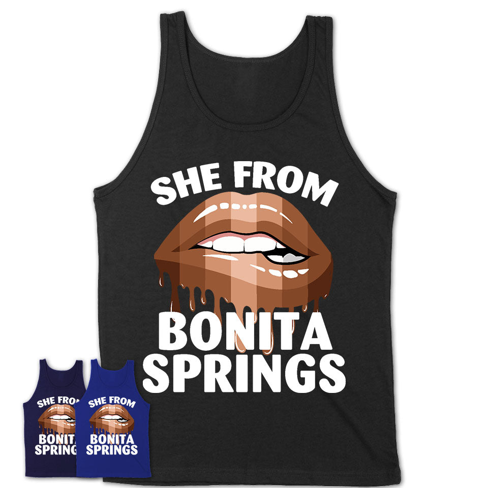 She From Bonita Springs Florida T-Shirt Black Lives Matter Sexy Lips Girl Shirt