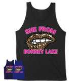 She From Bonney Lake Washington Gift Cheetah Leopard Sexy Lips Shirt