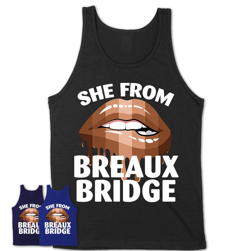 She From Breaux Bridge Louisiana T-Shirt Black Lives Matter Sexy Lips Girl Shirt