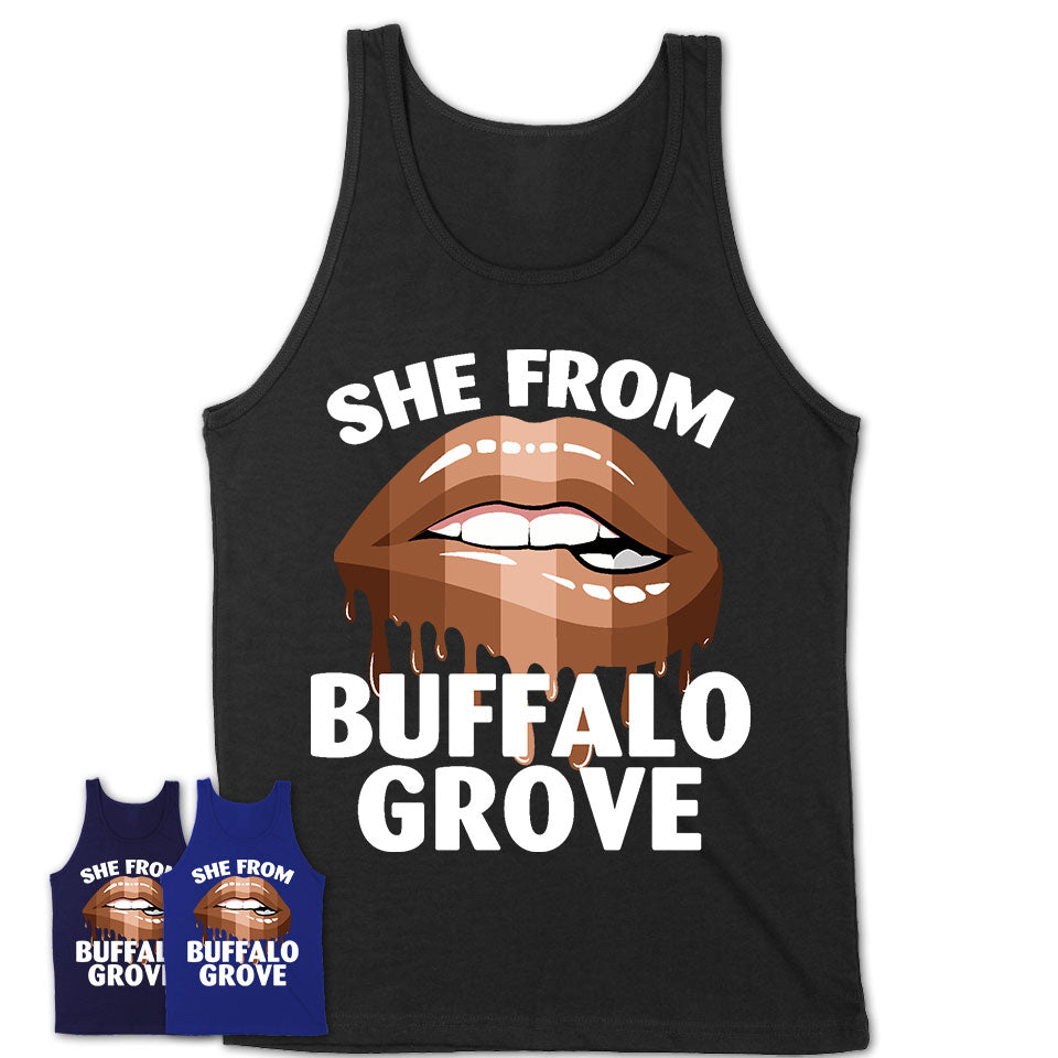 She From Buffalo Grove Illinois T-Shirt Black Lives Matter Sexy Lips Girl Shirt