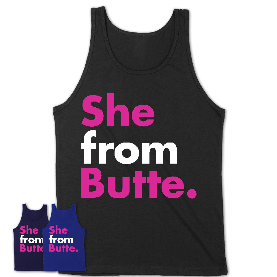 She From Butte Shirt Montana State Birthday Gift For Her