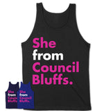She From Council Bluffs Shirt Iowa State Birthday Gift For Her