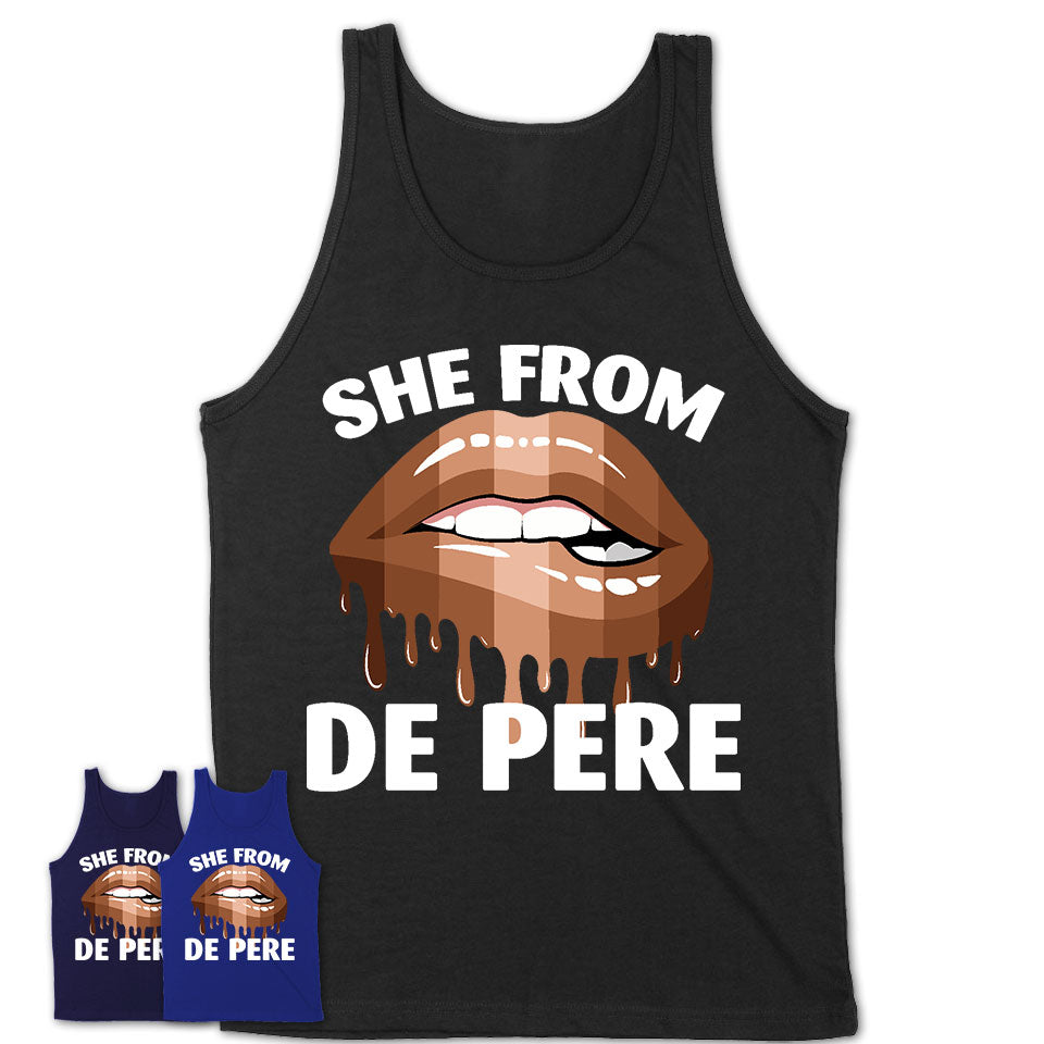 She From De Pere Wisconsin T-Shirt Black Lives Matter Sexy Lips Girl Shirt