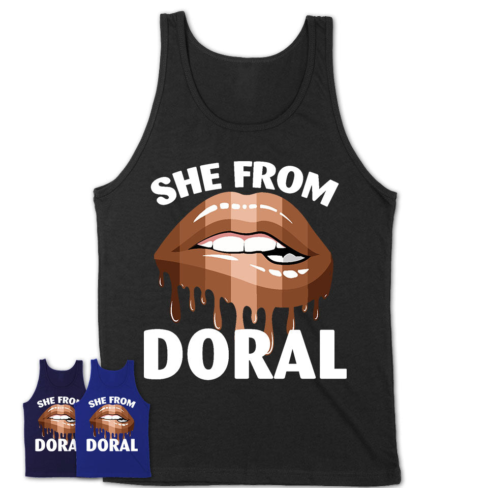 She From Doral Florida T-Shirt Black Lives Matter Sexy Lips Girl Shirt