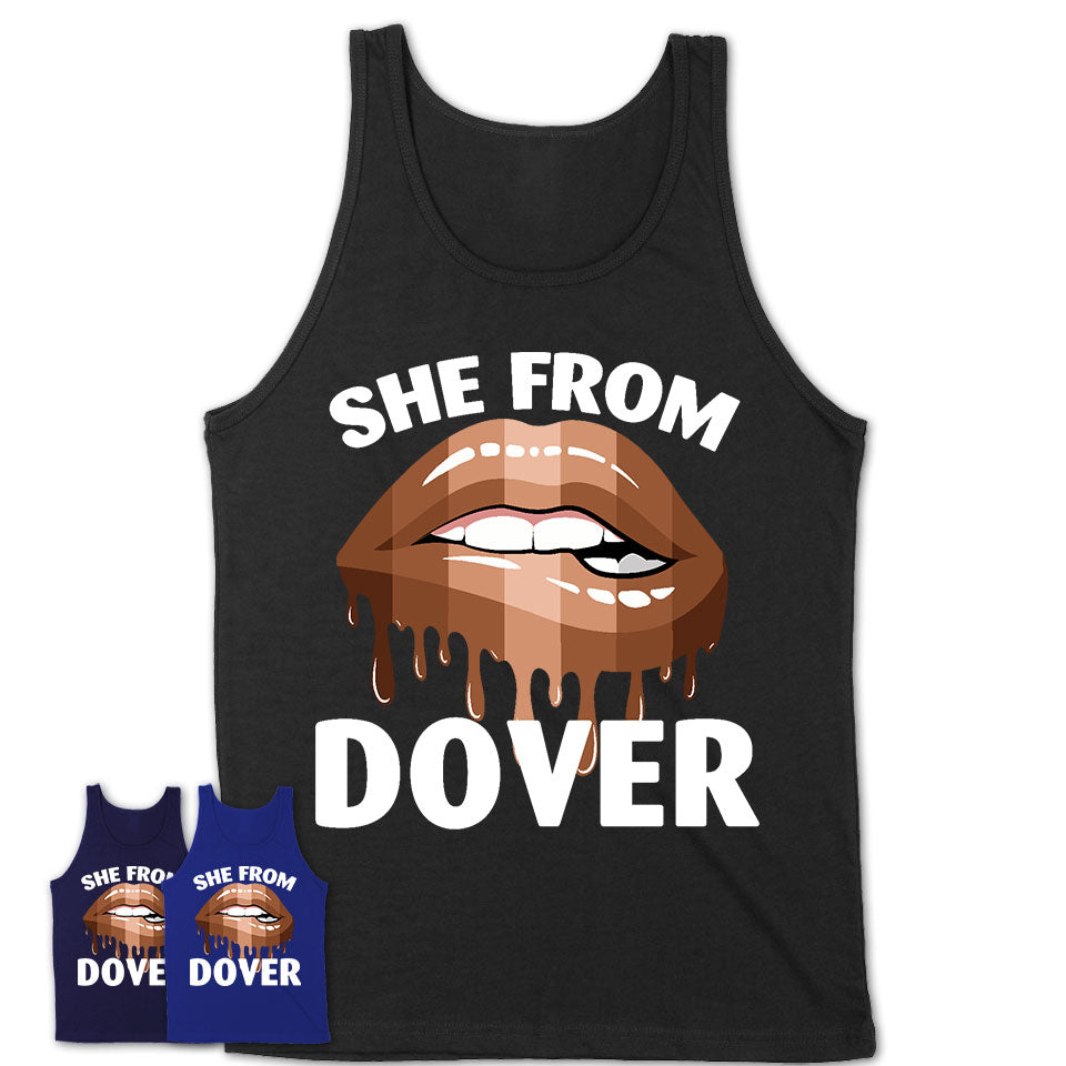 She From Dover Delaware T-Shirt Black Lives Matter Sexy Lips Girl Shirt