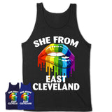She From East Cleveland Ohio T-Shirt LGBT Pride Sexy Lips Gift Shirt