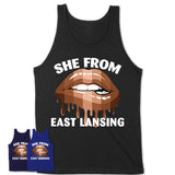 She From East Lansing Michigan T-Shirt Black Lives Matter Sexy Lips Girl Shirt