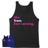 She From East Lansing Shirt Michigan State Birthday Gift For Her