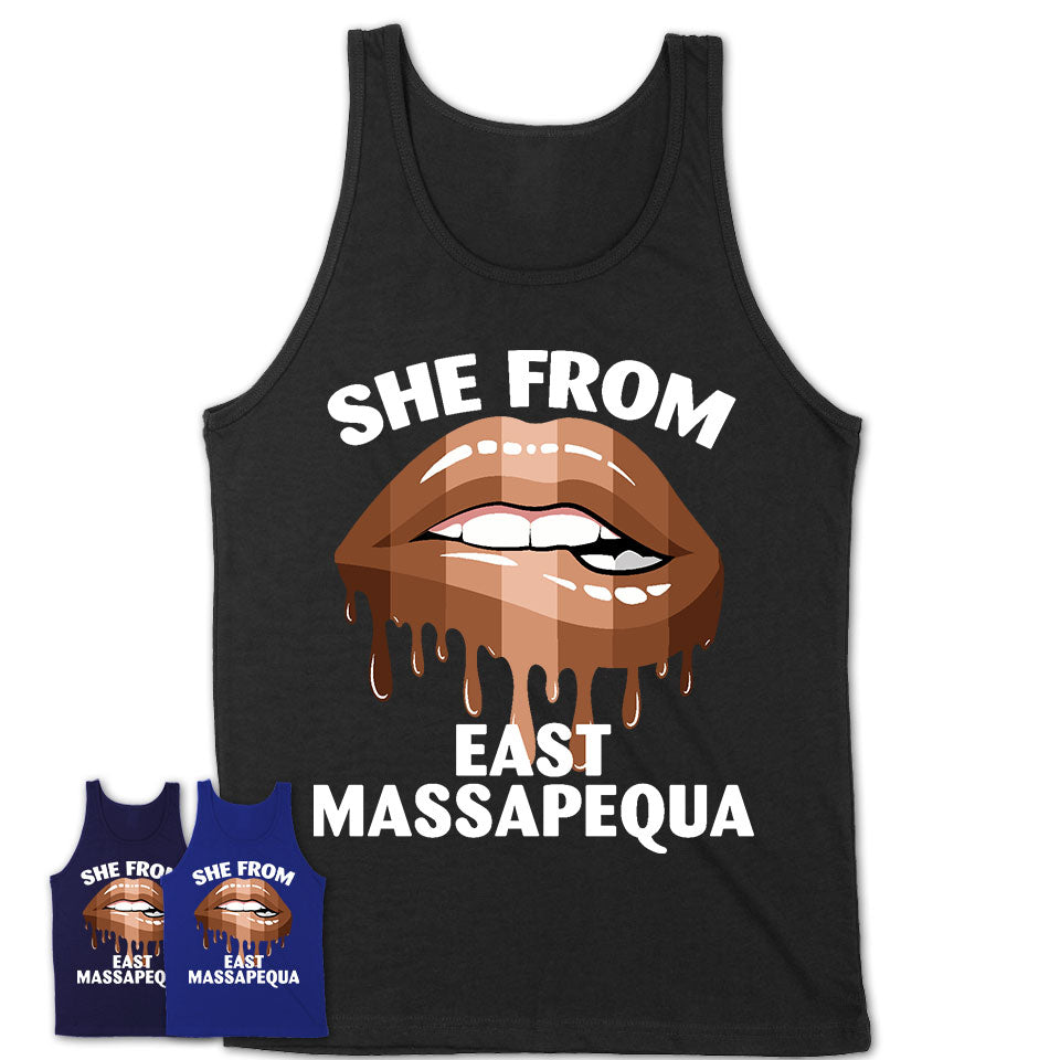 She From East Massapequa New York T-Shirt Black Lives Matter Sexy Lips Girl Shirt