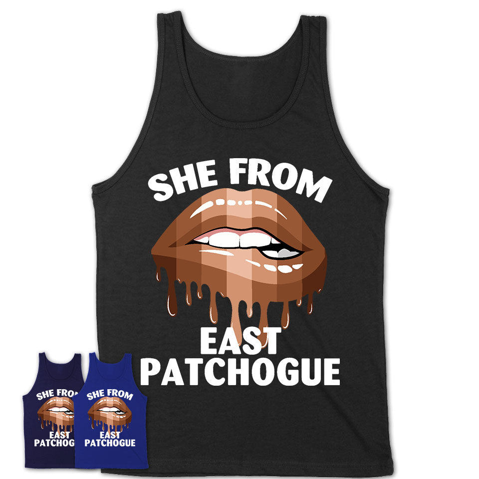 She From East Patchogue New York T-Shirt Black Lives Matter Sexy Lips Girl Shirt