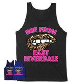 She From East Riverdale Maryland Gift Cheetah Leopard Sexy Lips Shirt