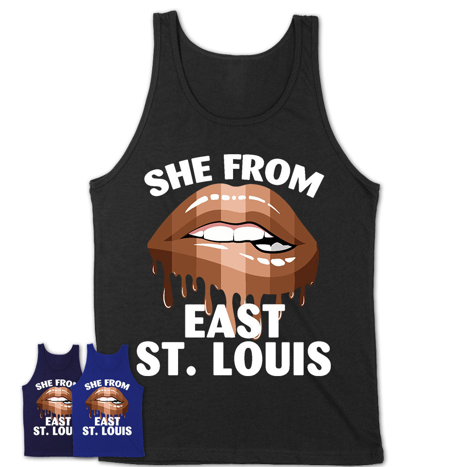 She From East St. Louis Illinois T-Shirt Black Lives Matter Sexy Lips Girl Shirt