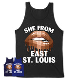 She From East St. Louis Illinois T-Shirt Black Lives Matter Sexy Lips Girl Shirt