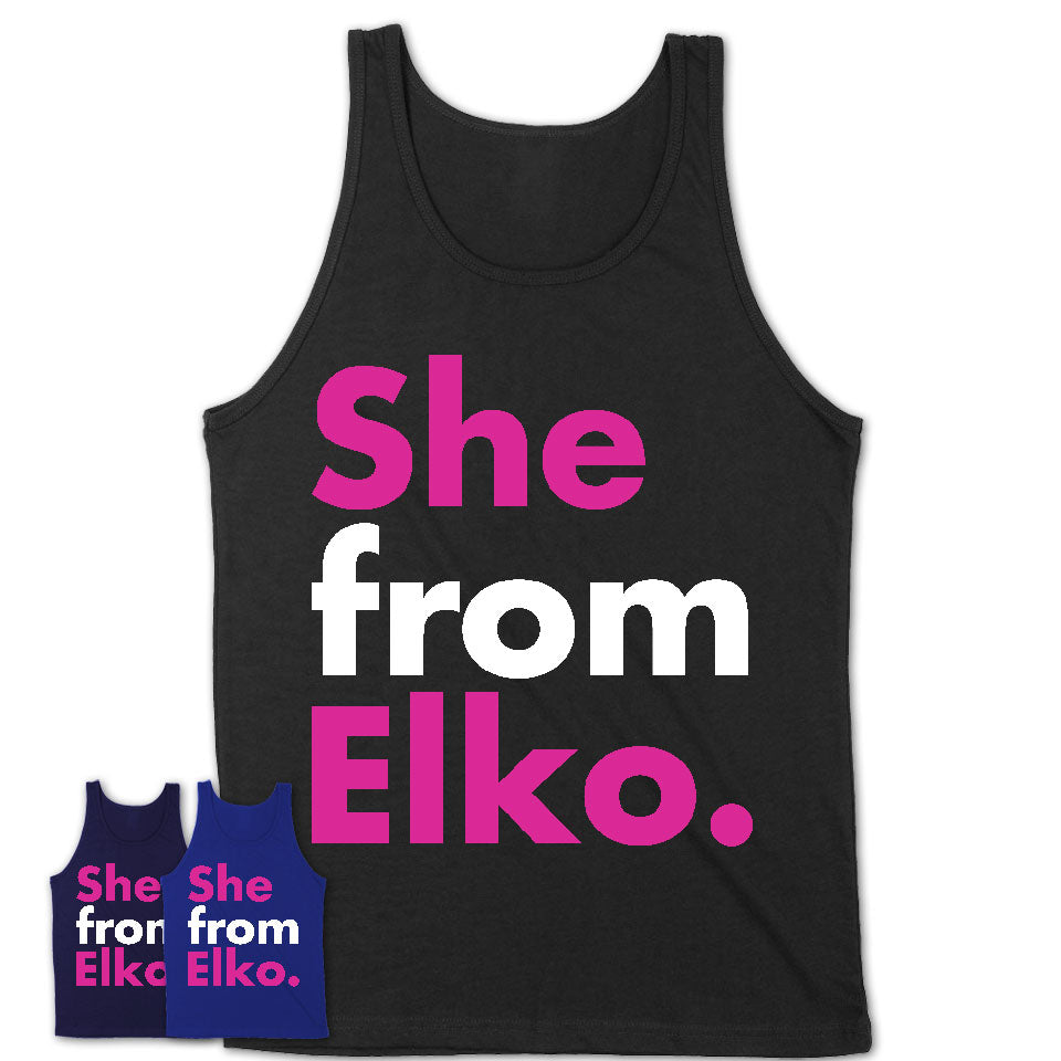 She From Elko Shirt Nevada State Birthday Gift For Her