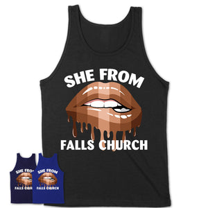 She From Falls Church Virginia T-Shirt Black Lives Matter Sexy Lips Girl Shirt