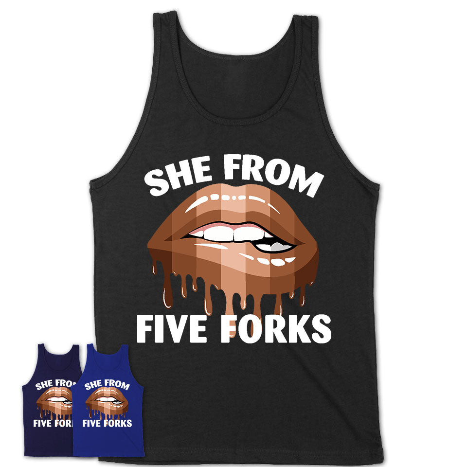 She From Five Forks South Carolina T-Shirt Black Lives Matter Sexy Lips Girl Shirt