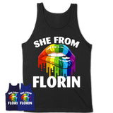 She From Florin California T-Shirt LGBT Pride Sexy Lips Gift Shirt