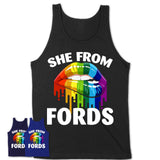 She From Fords New Jersey T-Shirt LGBT Pride Sexy Lips Gift Shirt