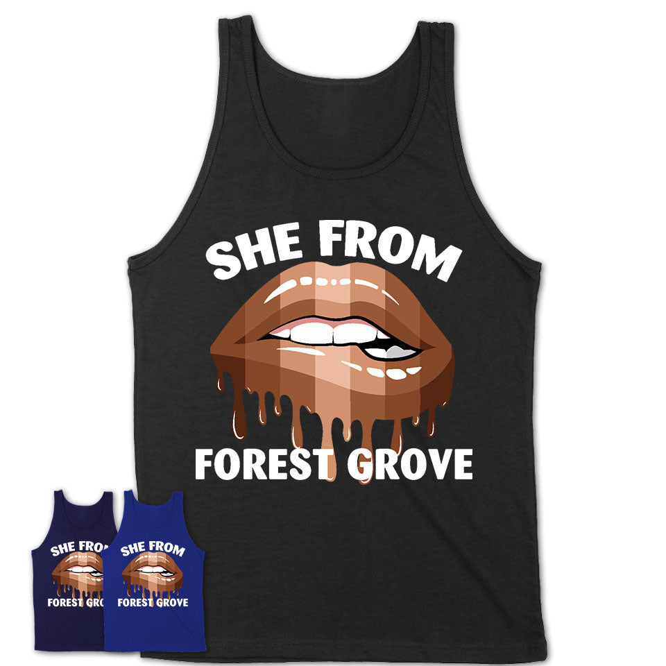 She From Forest Grove Oregon T-Shirt Black Lives Matter Sexy Lips Girl Shirt