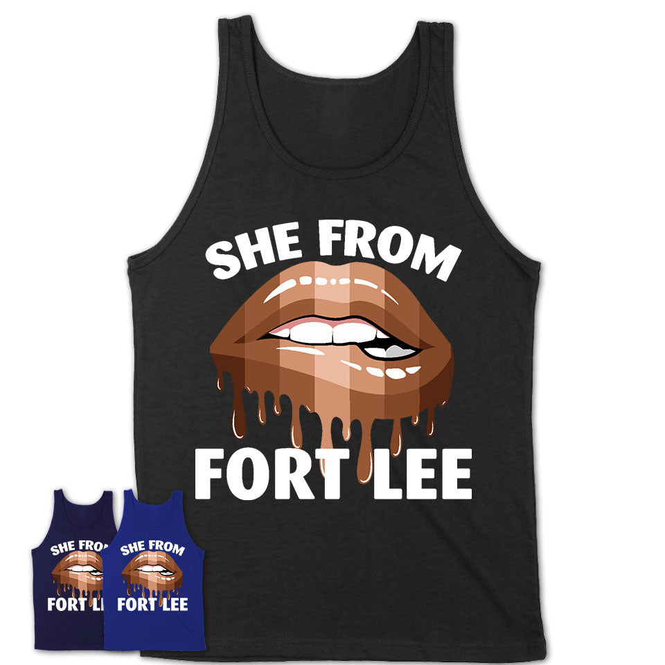 She From Fort Lee New Jersey T-Shirt Black Lives Matter Sexy Lips Girl Shirt