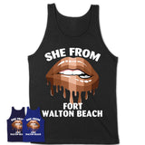 She From Fort Walton Beach Florida T-Shirt Black Lives Matter Sexy Lips Girl Shirt