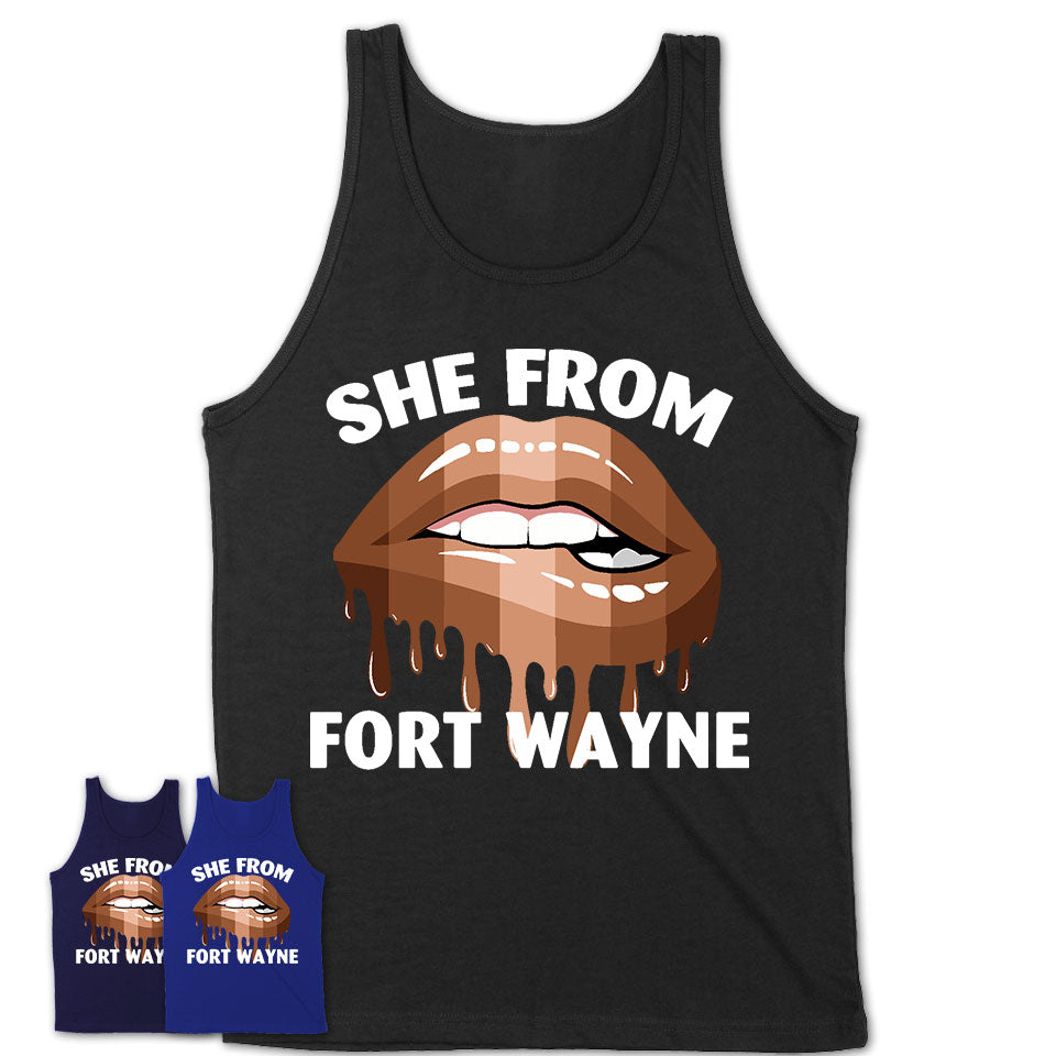 She From Fort Wayne Indiana T-Shirt Black Lives Matter Sexy Lips Girl Shirt