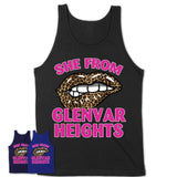 She From Glenvar Heights Florida Gift Cheetah Leopard Sexy Lips Shirt
