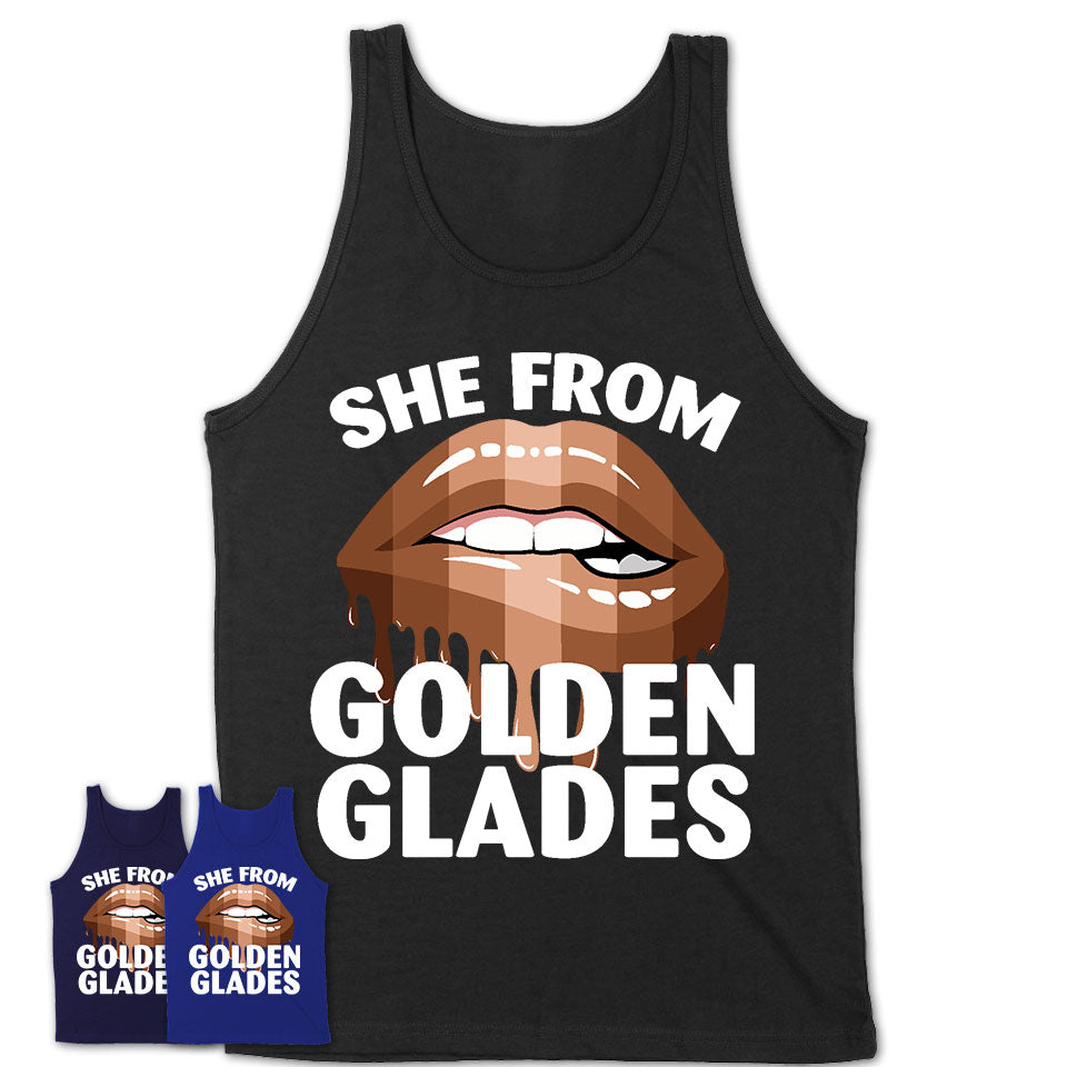 She From Golden Glades Florida T-Shirt Black Lives Matter Sexy Lips Girl Shirt