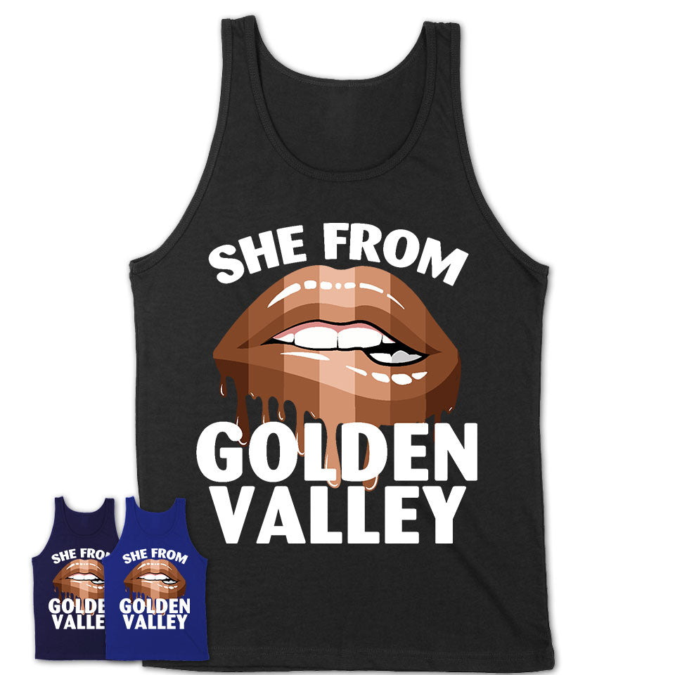 She From Golden Valley Minnesota T-Shirt Black Lives Matter Sexy Lips Girl Shirt