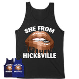 She From Hicksville New York T-Shirt Black Lives Matter Sexy Lips Girl Shirt