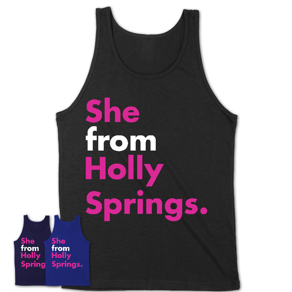 She From Holly Springs Shirt North Carolina State Birthday Gift For Her