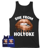 She From Holyoke Massachusetts T-Shirt Black Lives Matter Sexy Lips Girl Shirt