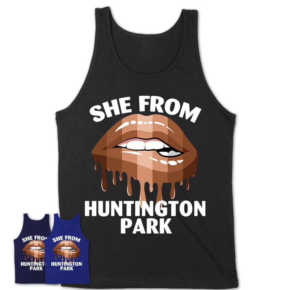 She From Huntington Park California T-Shirt Black Lives Matter Sexy Lips Girl Shirt