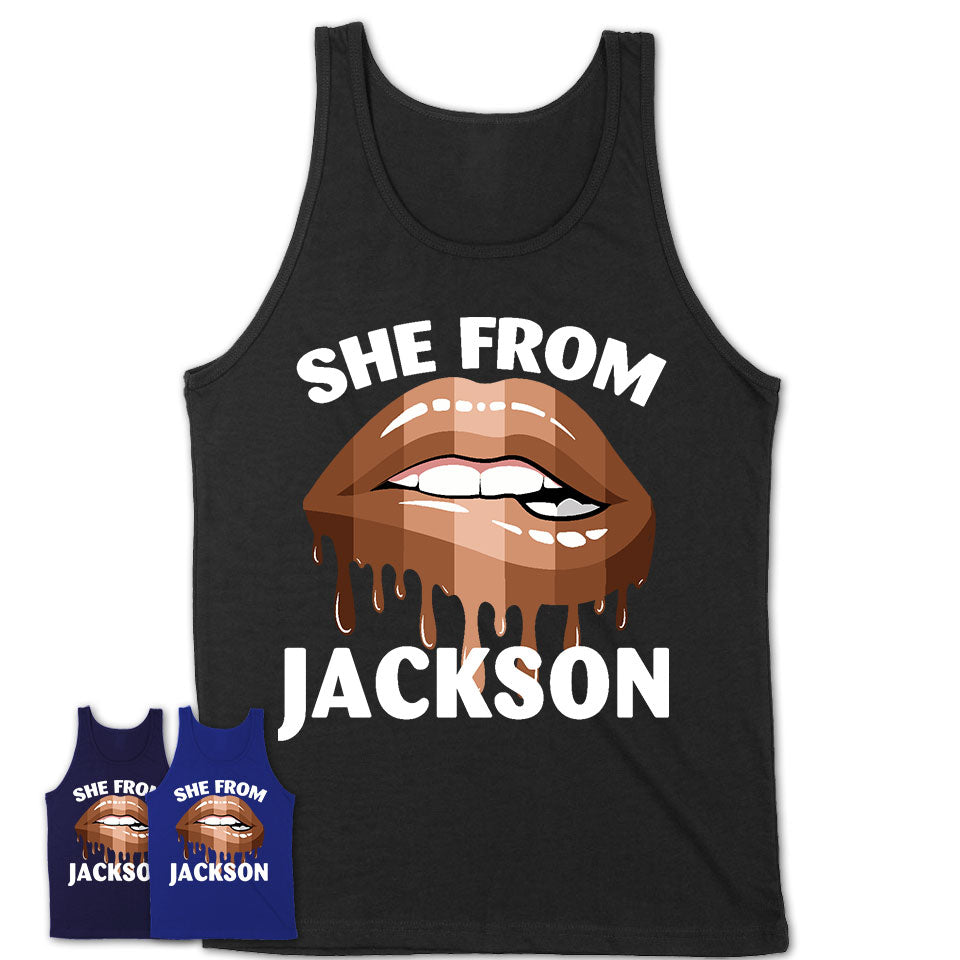 She From Jackson Mississippi T-Shirt Black Lives Matter Sexy Lips Girl Shirt