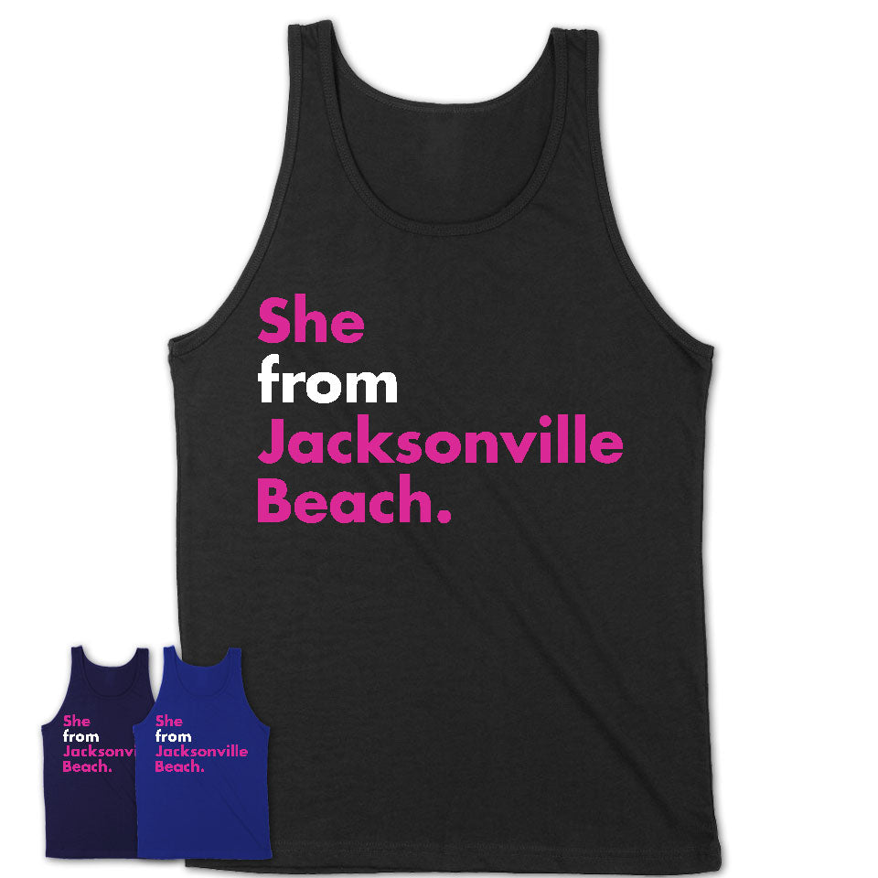 She From Jacksonville Beach Shirt Florida State Birthday Gift For Her