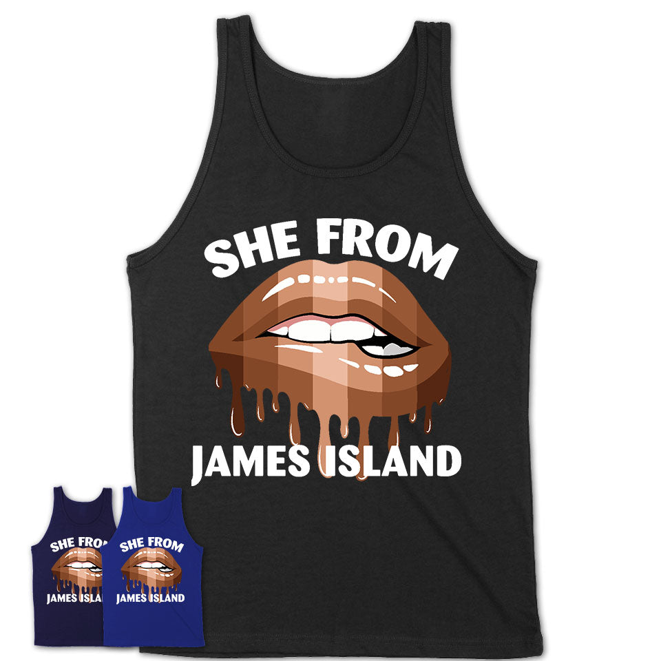 She From James Island South Carolina T-Shirt Black Lives Matter Sexy Lips Girl Shirt