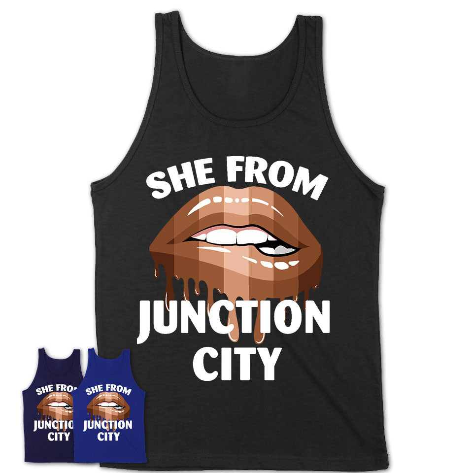She From Junction City Kansas T-Shirt Black Lives Matter Sexy Lips Girl Shirt