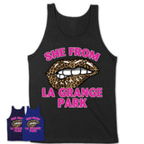 She From La Grange Park Illinois Gift Cheetah Leopard Sexy Lips Shirt