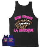 She From La Marque Texas Gift Cheetah Leopard Sexy Lips Shirt