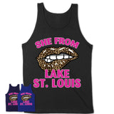 She From Lake St. Louis Missouri Gift Cheetah Leopard Sexy Lips Shirt