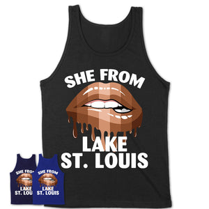 She From Lake St. Louis Missouri T-Shirt Black Lives Matter Sexy Lips Girl Shirt