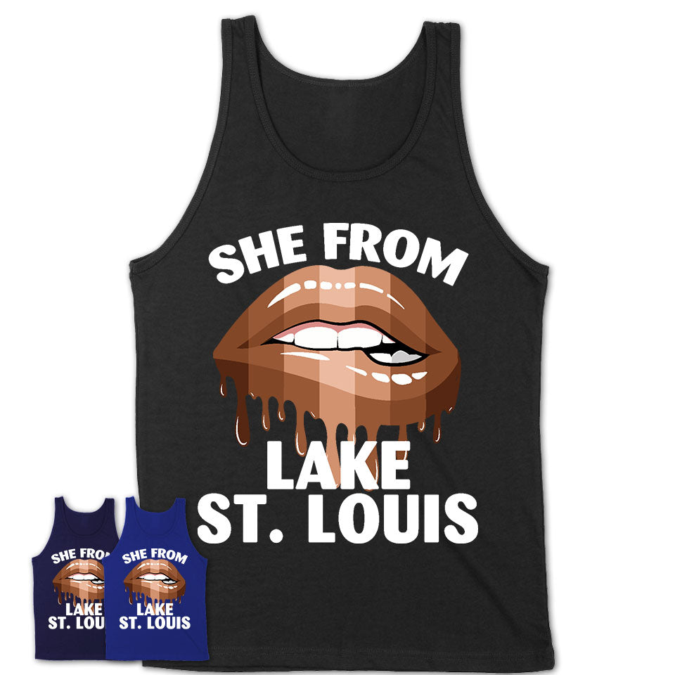 She From Lake St. Louis Missouri T-Shirt Black Lives Matter Sexy Lips Girl Shirt